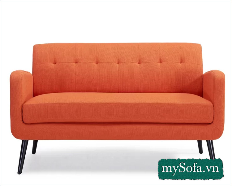 ghế sofa phòng ngủ đẹp chất liệu vải nỉ màu cam