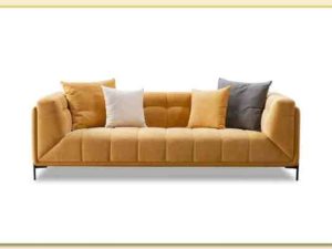 Hình ảnh Mẫu ghế sofa văng nỉ màu vàng Softop-1450
