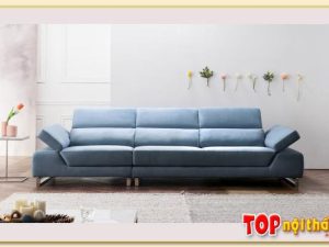 Hình ảnh Sofa văng bọc nỉ màu xanh 3 chỗ ngồi SofTop-0971