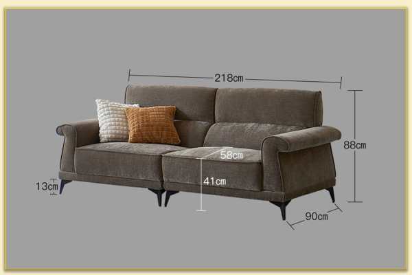 Hình ảnh Chi tiết kích thước sofa văng nỉ 2 chỗ nhỏ xinh Softop-1773