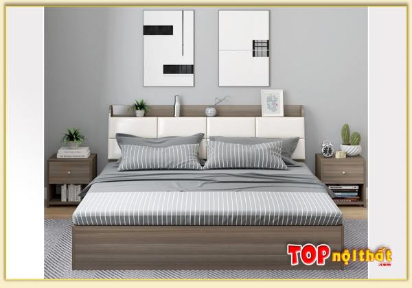 Hình ảnh Giường ngủ gỗ hiện đại có nệm đơn giản GNTop-0288