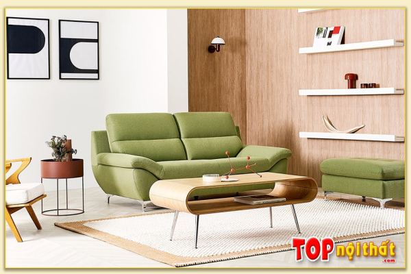 Hình ảnh Mẫu ghế sofa văng nhỏ 2 chỗ bọc nỉ Softop-1003