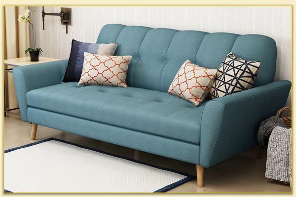 Hình ảnh Mẫu ghế sofa văng nỉ đẹp màu xanh Softop-1289