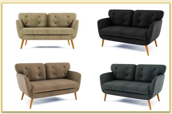 Hình ảnh Tham khảo màu sắc mẫu ghế sofa văng đôi bọc nỉ Softop-1268