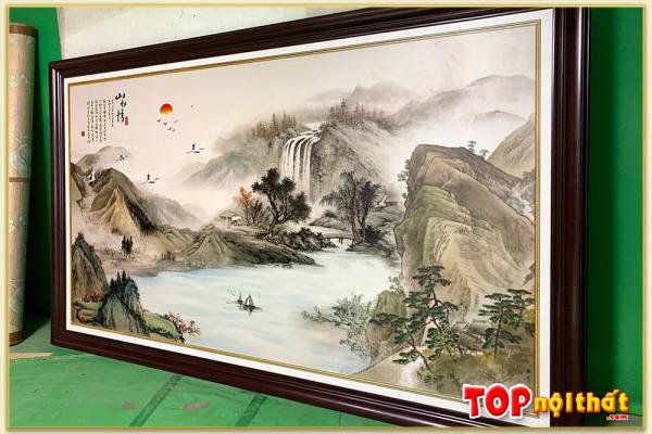 Tranh canvas sơn thủy thủy mặc Trung Quốc TraTop-2101