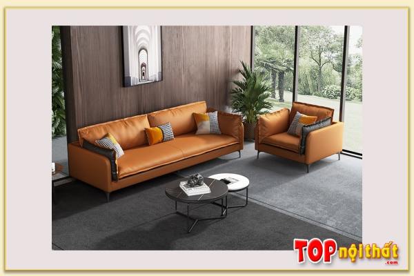 Hình ảnh Bộ ghế sofa phòng khách biệt thự dạng văng kèm ghế chủ SofTop-0759