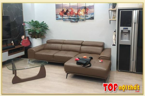 Hình ảnh Sofa phòng khách chung cư đẹp chất liệu da SofTop-0534