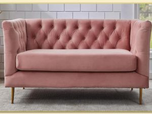 Hình ảnh Chụp chính diện ghế sofa văng màu hồng Softop-1234