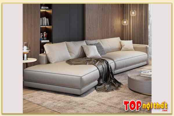 Sofa da màu kem đẹp kê phòng khách SofTop-0755
