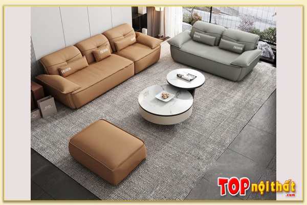 Ghế sofa phòng khách đẹp bộ 3 món da đẹp SofTop-0767